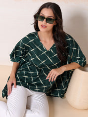 KOTTY Casual Printed Women Green Top 