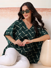 KOTTY Casual Printed Women Green Top 