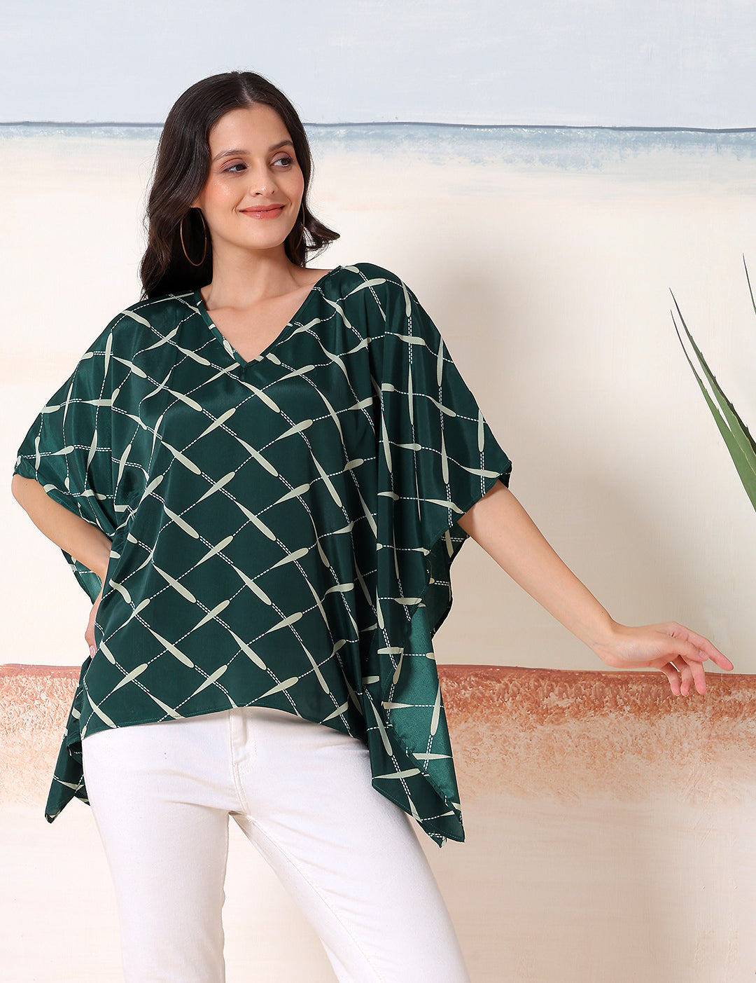 KOTTY Casual Printed Women Green Top 