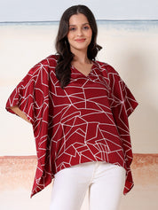 KOTTY Casual Printed Women Maroon Top 