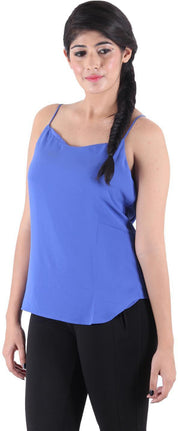 KOTTY Party Sleeveless Solid Women Light Blue Top 