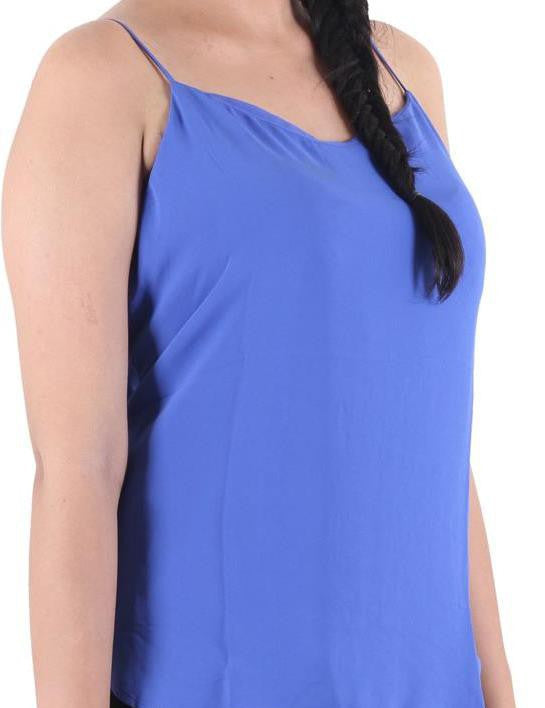 KOTTY Party Sleeveless Solid Women Light Blue Top 