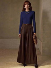 KOTTY Women Solid Royal Blue Long Sleeve Slim Fit Top