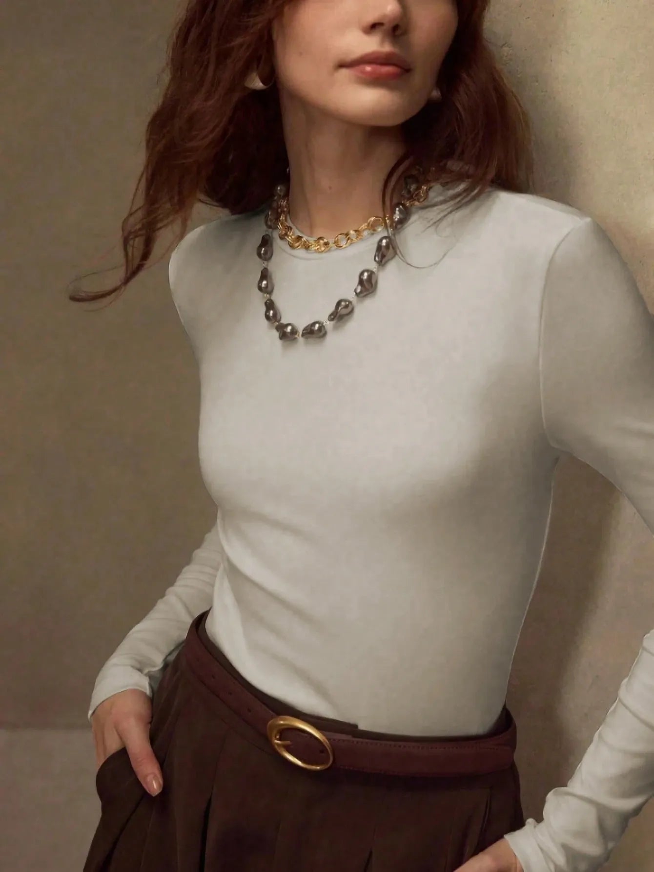 KOTTY Classic Round Neck Stretchable Casual Wear