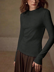 KOTTY Women Solid Grey Long Sleeve Slim Fit Top