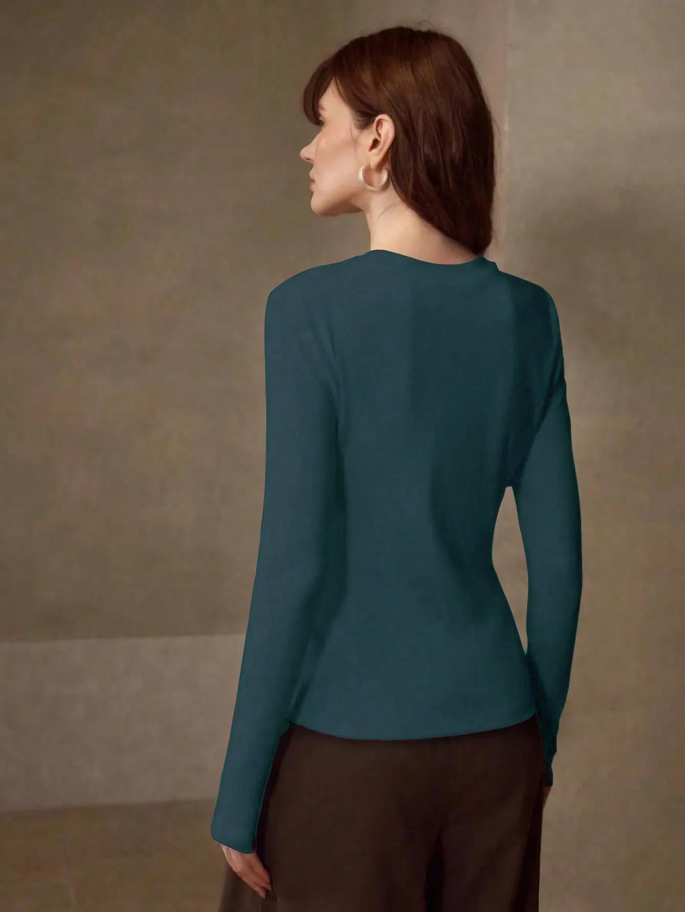 KOTTY Women's Sleeve Round Neck Casual Comfort Top