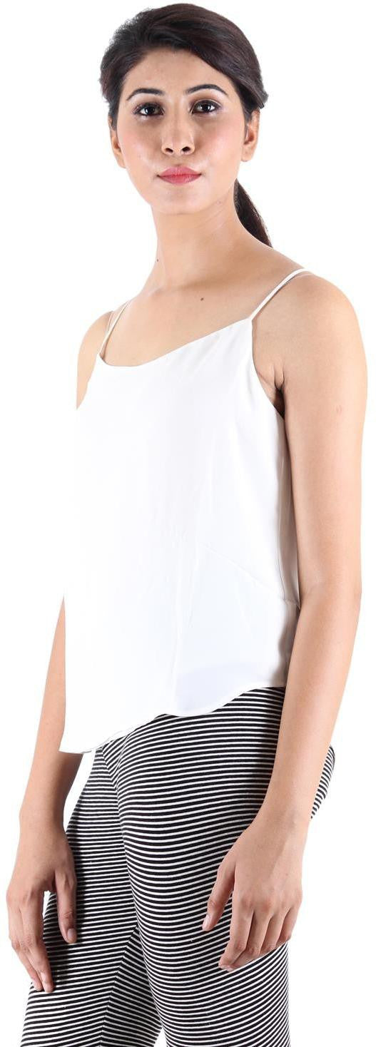 KOTTY Party Sleeveless Solid Women White Top 