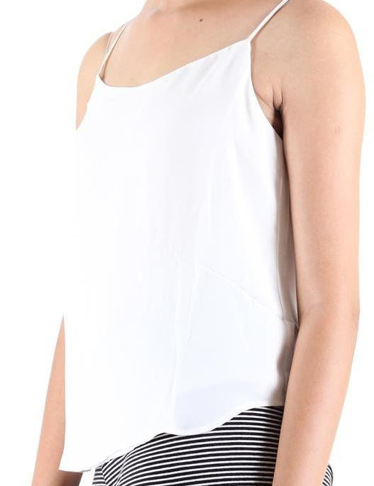 KOTTY Party Sleeveless Solid Women White Top 