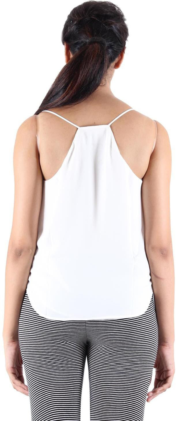 KOTTY Party Sleeveless Solid Women White Top 