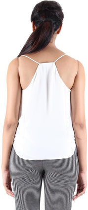 KOTTY Party Sleeveless Solid Women White Top 