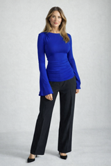Women's Royal Blue Long Sleeve Fitted Top