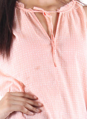 KOTTY Party Sleeveless Self Design Women Pink Top 