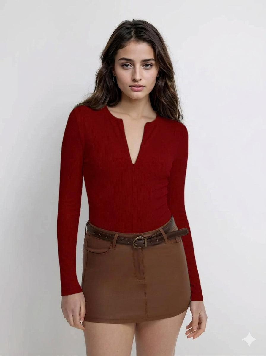 KOTTY Women"s Maroon Glaze tank Top