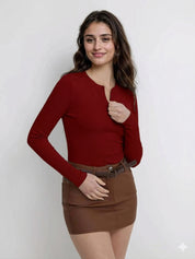 KOTTY Women"s Maroon Glaze tank Top