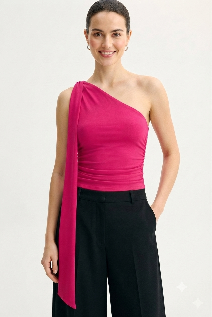 Kotty Women Pink One Shoulder Top