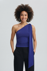 Kotty Women Blue One Shoulder Top