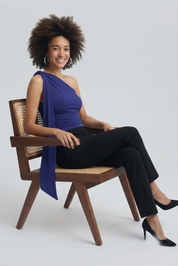 Kotty Women Blue One Shoulder Top