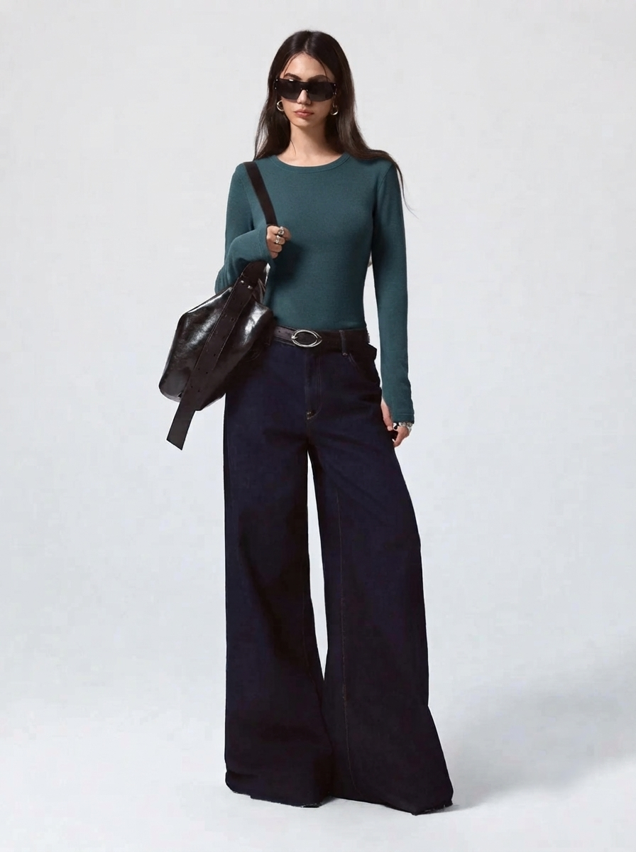 Kotty Women Forest Green Ribbed Top