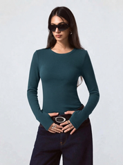 Kotty Women Forest Green Ribbed Top