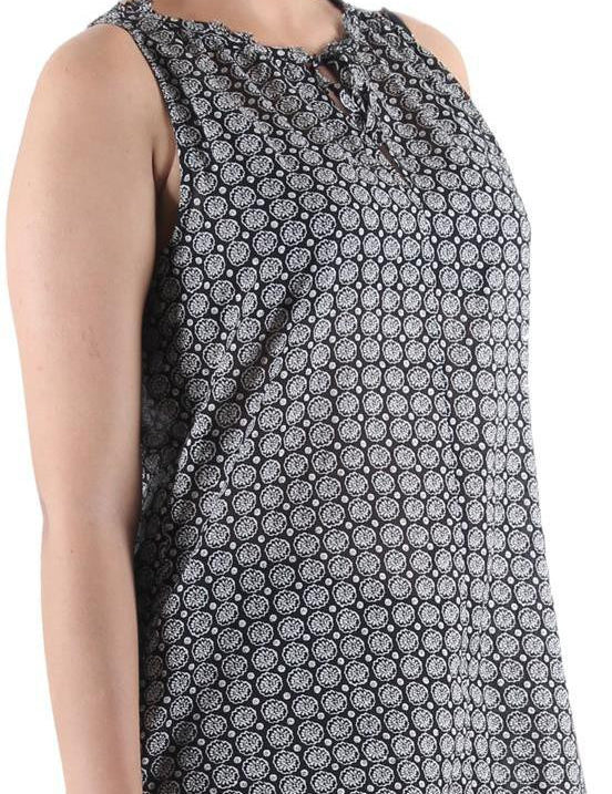 KOTTY Party Sleeveless Self Design Women Black Top 