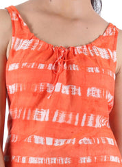KOTTY Casual Sleeveless Printed Women Orange Top 