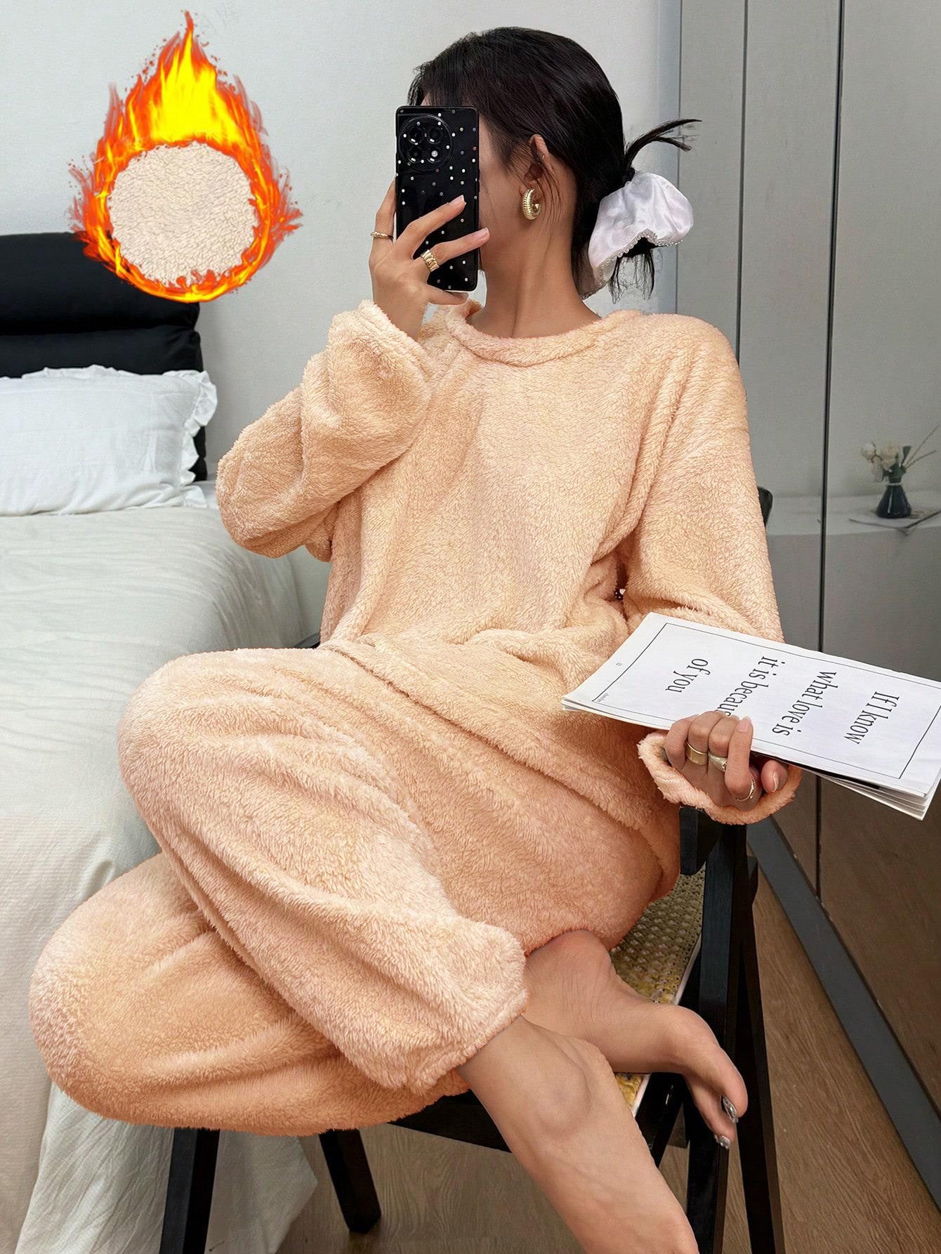 Women's Ultra Soft Fleece Lounge Set - Peach