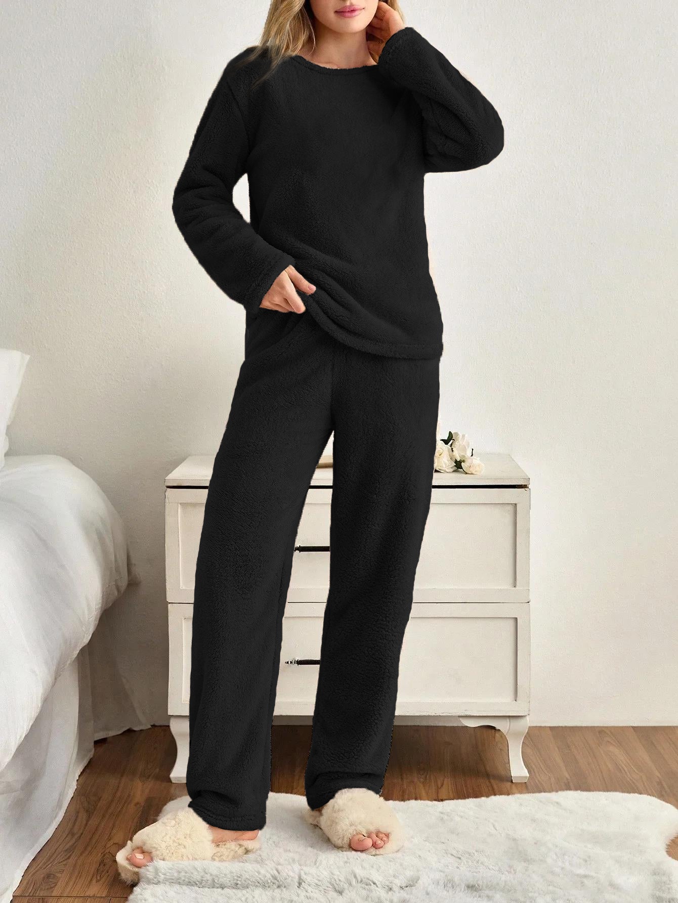 KOTTY Women's Black Winter Co-Ord Set