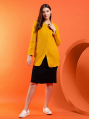 KOTTY Solid Single Breasted Casual Women Blazer (Yellow)