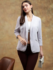 KOTTY Solid Single Breasted Casual Women Blazer (White)