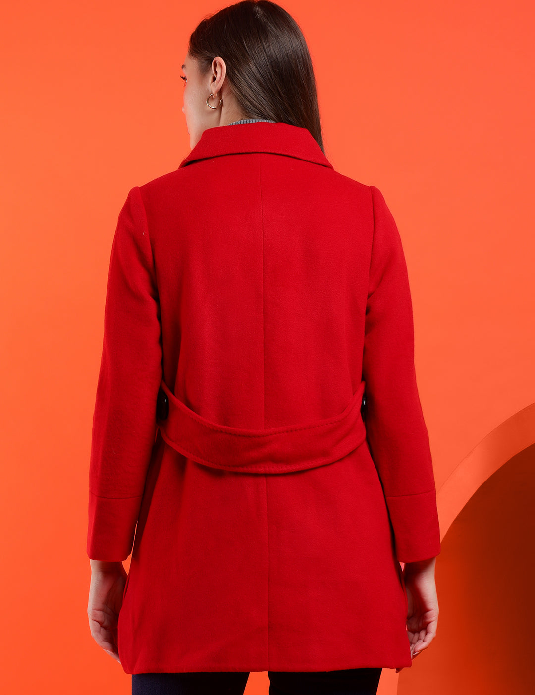KOTTY Solid Single Breasted Casual Women Blazer (Red)