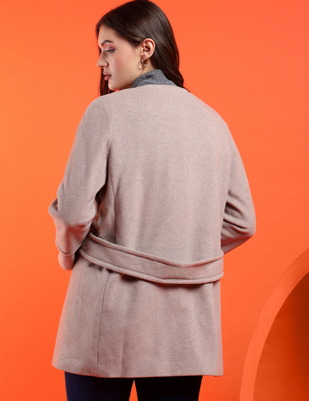 KOTTY Solid Double Breasted Casual Women Blazer (Beige)