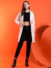 KOTTY Solid Single Breasted Casual Women Blazer (Beige)