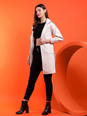KOTTY Solid Single Breasted Casual Women Blazer (Beige)