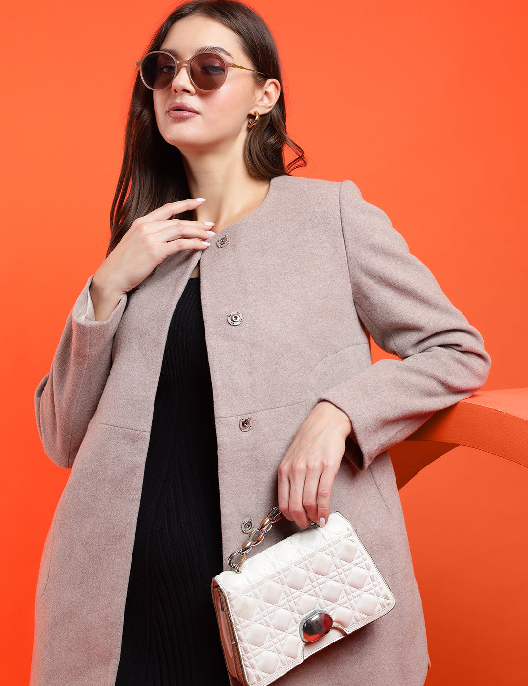 KOTTY Solid Single Breasted Casual Women Blazer (Beige)