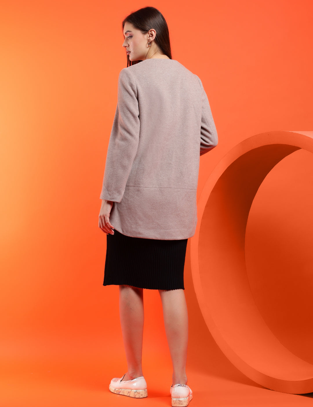 KOTTY Solid Single Breasted Casual Women Blazer (Beige)