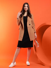 KOTTY Solid Single Breasted Casual Women Blazer (Beige)