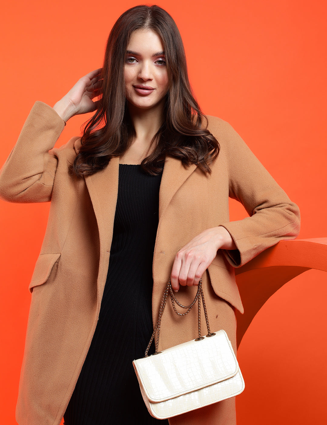 KOTTY Solid Single Breasted Casual Women Blazer (Beige)