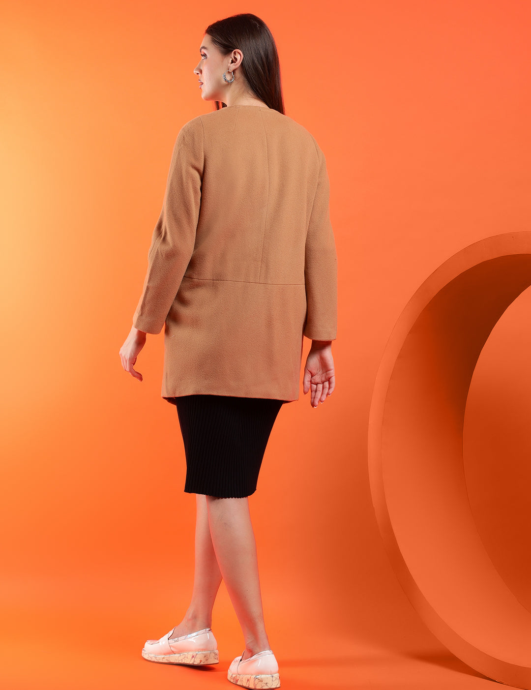 KOTTY Solid Single Breasted Casual Women Blazer (Beige)
