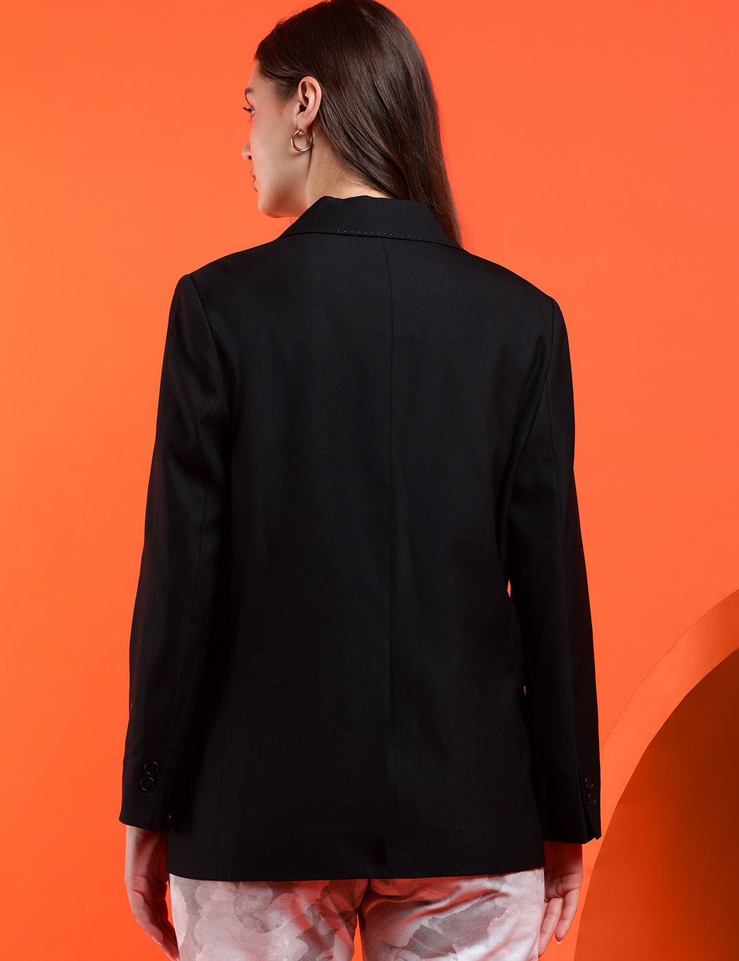 KOTTY Solid Single Breasted Casual Women Blazer (Black)