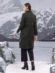 KOTTY Solid Double Breasted Casual Women Blazer (Green)