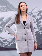 KOTTY Solid Single Breasted Casual Women Blazer (Grey)