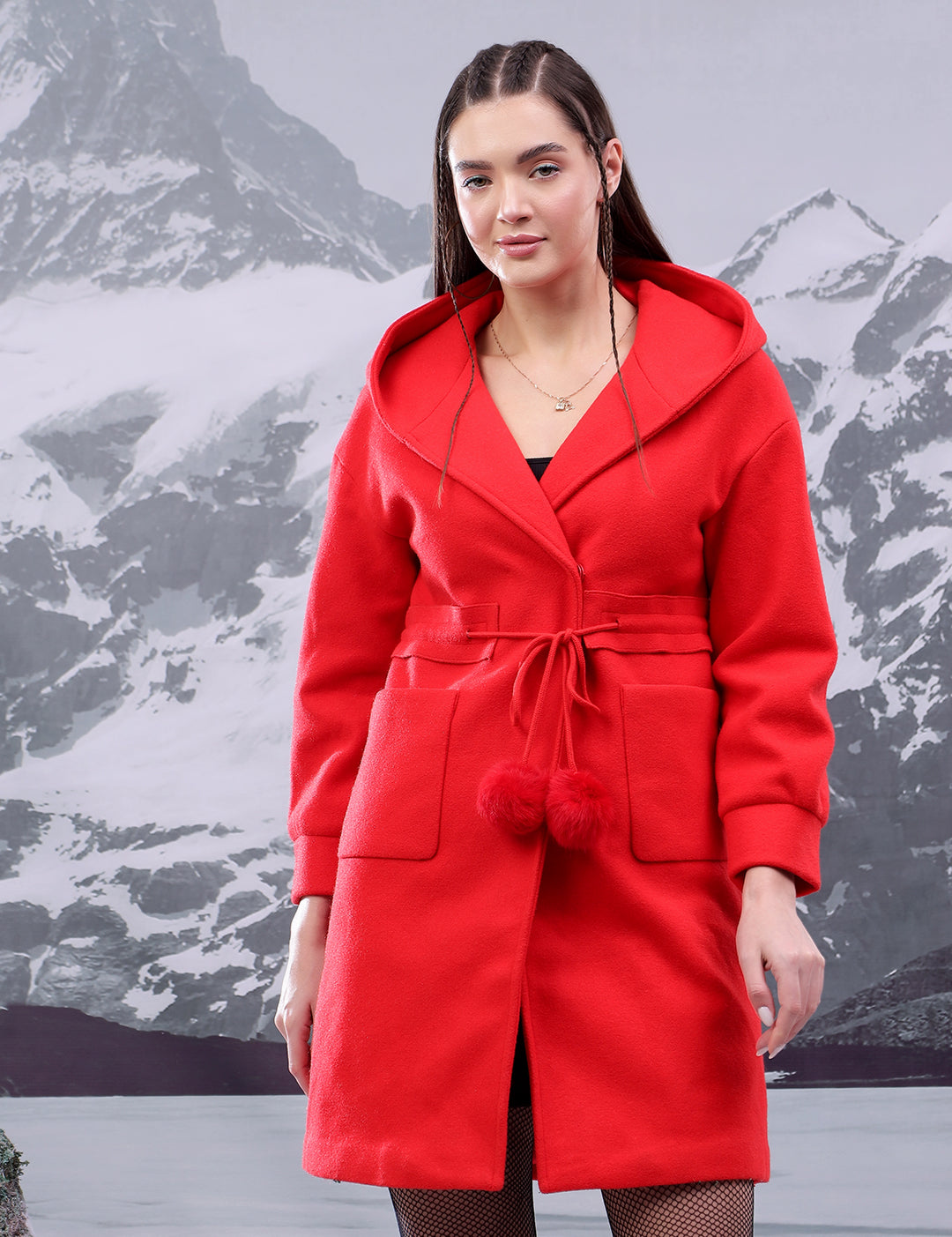 KOTTY Solid Single Breasted Casual Women Blazer (Red)