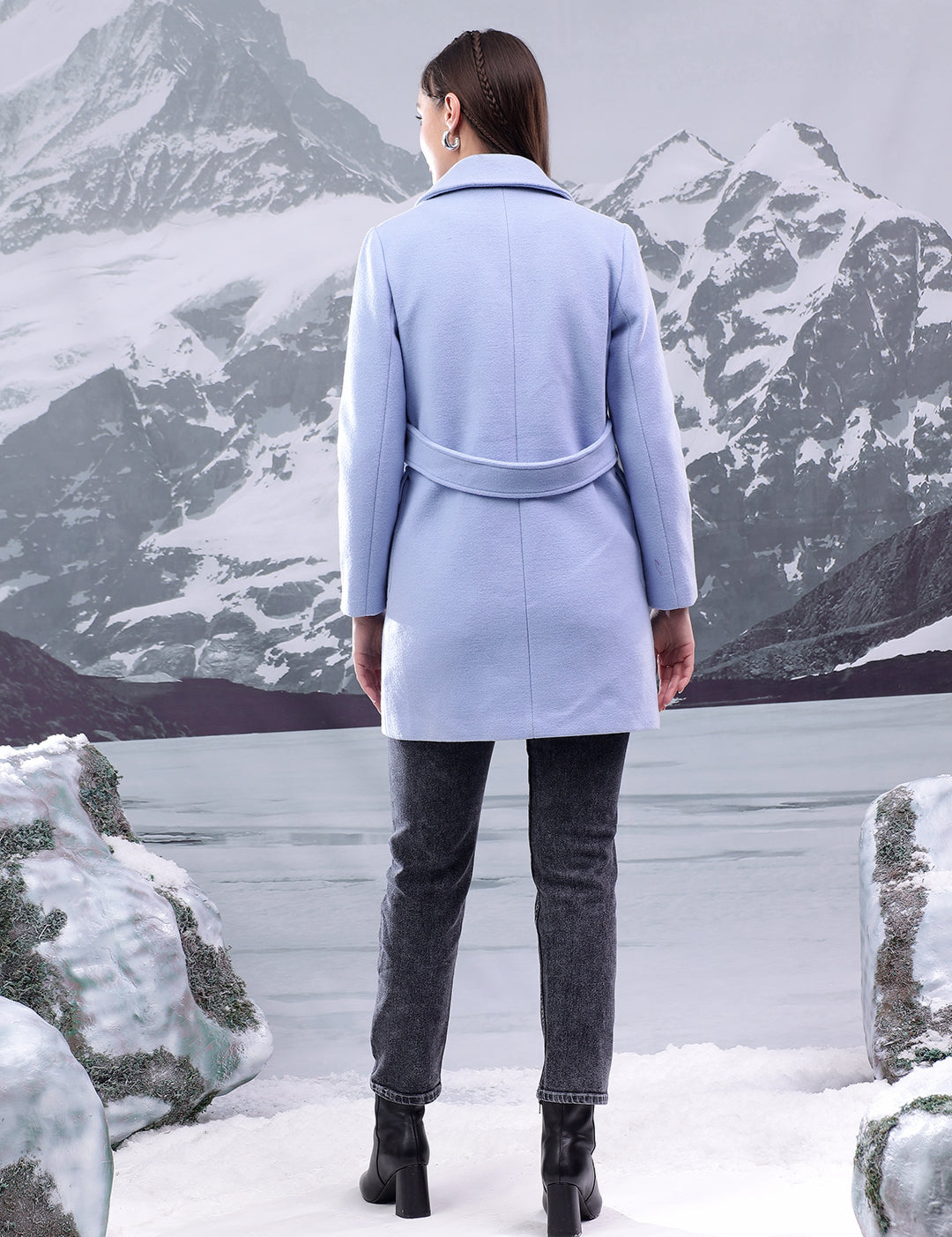 KOTTY Women's Longline Double-Breasted Classic & Timeless Elegance Coat