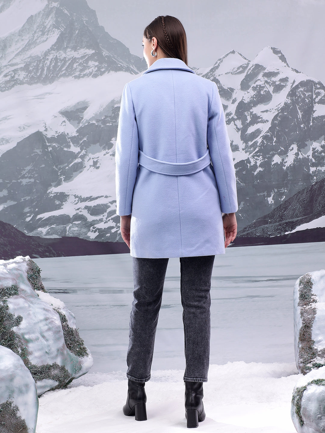 KOTTY Women's Longline Double-Breasted Classic & Timeless Elegance Coat