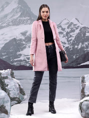 KOTTY Solid Single Breasted Casual Women Blazer (Pink)