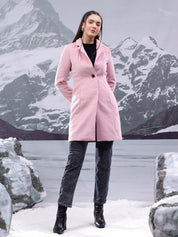 KOTTY Solid Single Breasted Casual Women Blazer (Pink)