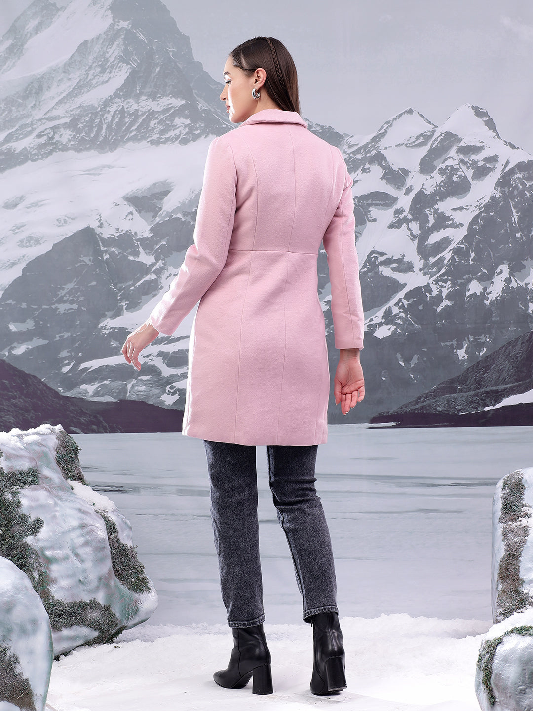KOTTY Solid Single Breasted Casual Women Blazer (Pink)