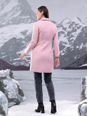 KOTTY Solid Single Breasted Casual Women Blazer (Pink)