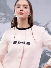 KOTTY Solid Single Breasted Casual Women Blazer (Beige)