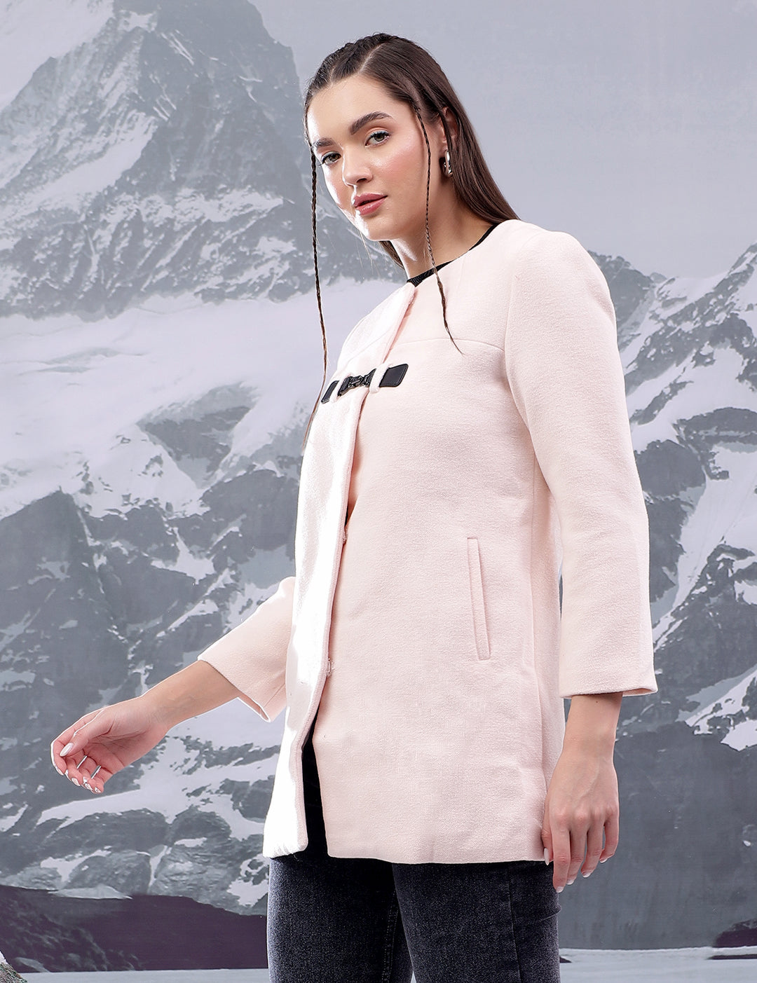 KOTTY Solid Single Breasted Casual Women Blazer (Beige)